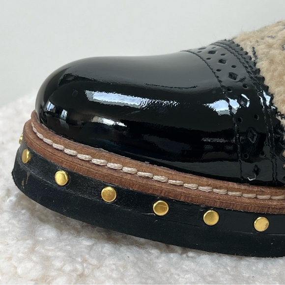 Free People Atlas Chelsea Boots - Cream Textile, Black Patent - Size EU 37 - Picture 10 of 10